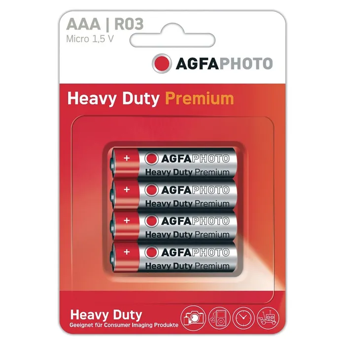Agfa Vibrators Agfa Agfa AAA Batteries 4 batteries per card RedWhite