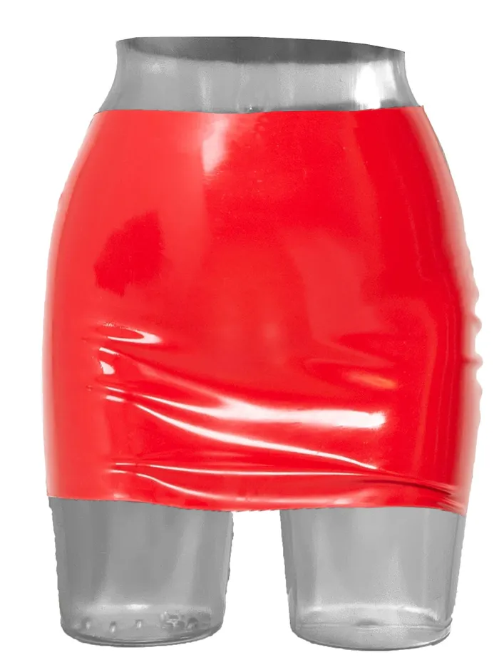 Anal HonourSkintwocom Latex Mini Skirt Red Size Medium