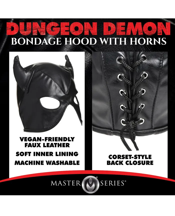 Anal Xr LLC Master Series Dungeon Demon Bondage Hood wHorns Black Anal Xr LLC Master Series Dungeon Demon Bondage Hood wHorns Black