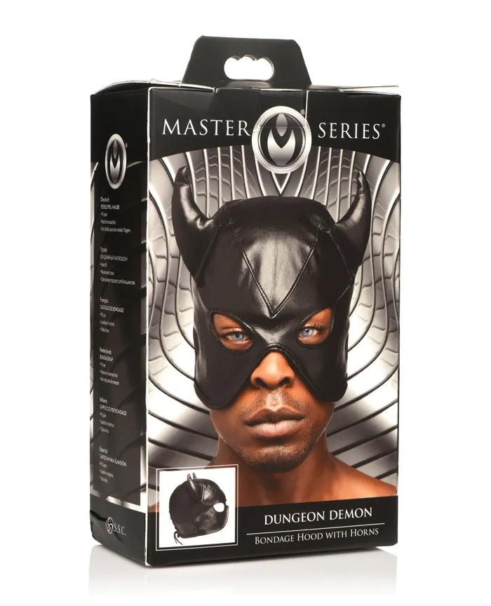 Anal Xr LLC Master Series Dungeon Demon Bondage Hood wHorns Black Anal Xr LLC Master Series Dungeon Demon Bondage Hood wHorns Black
