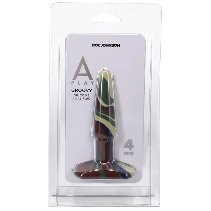 APlay Groovy 4 in Silicone Anal Plug Camouflage Doc Johnson Male Sex Toys