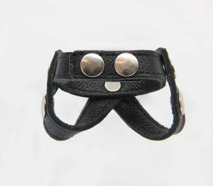 Love in Leather Male Sex Toys Rin011 Leather Cock Strap Ball Divider