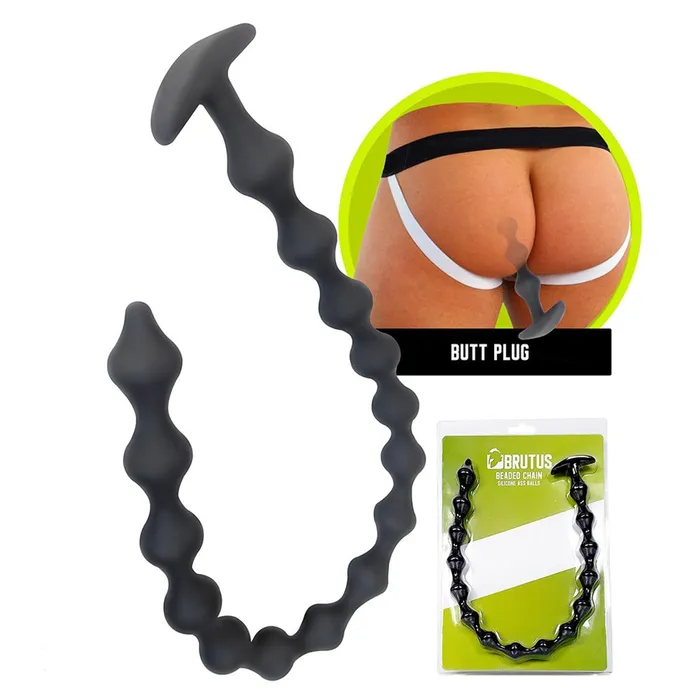 Brutus Anal Brutus Beaded Chain Silicone Ass Balls Black Brutus Anal Brutus Beaded Chain Silicone Ass Balls Black