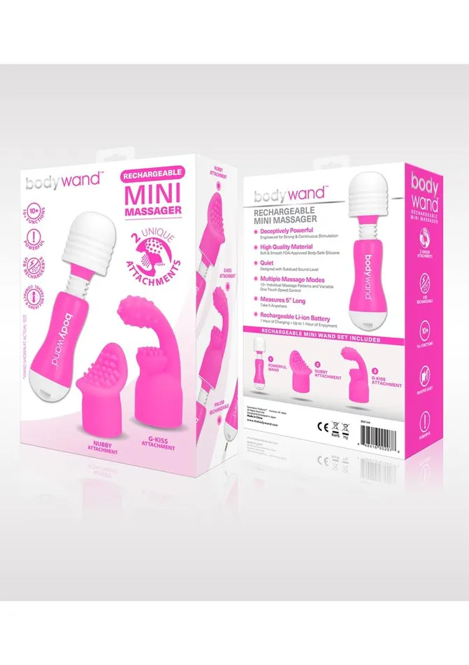 Female Sex Toys Bodywand Bodywand Rechargeable Silicone Mini Wand Massager with Two Attachments Female Sex Toys Bodywand Bodywand Rechargeable Silicone Mini Wand Massager with Two Attachments