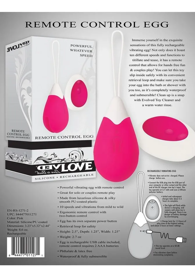 Female Sex Toys Evolved Remote Control Rechargeable Silicone Egg Vibrator