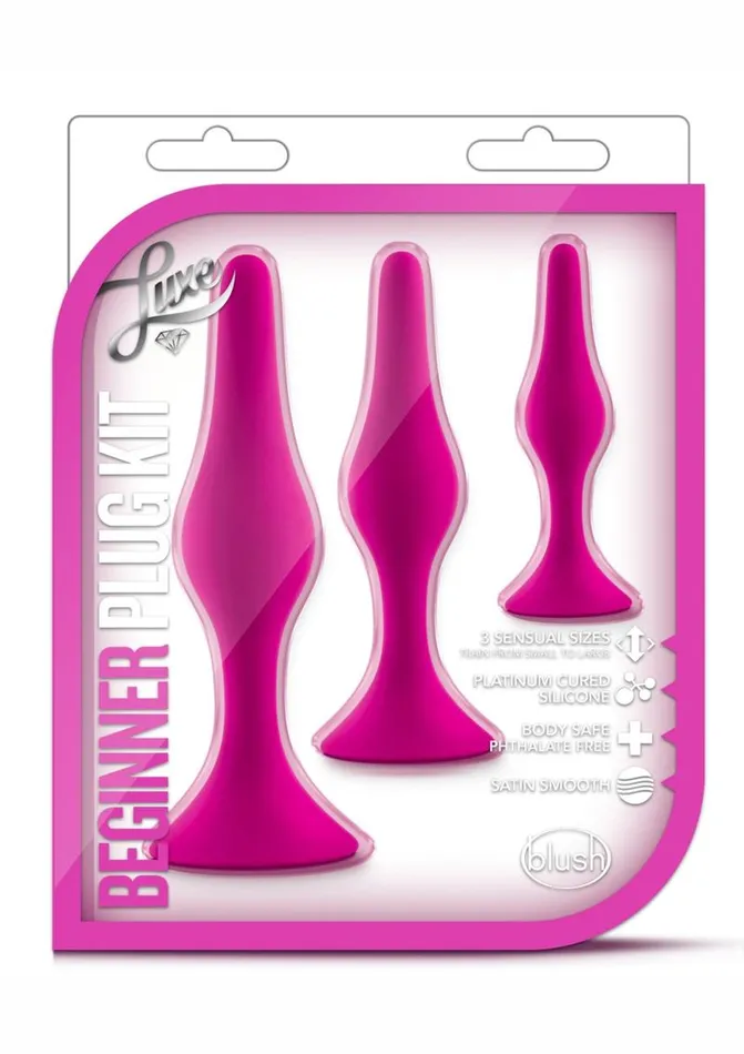 Luxe Beginner Plug Kit Silicone Butt Plugs 3 Sizes Luxe Anal