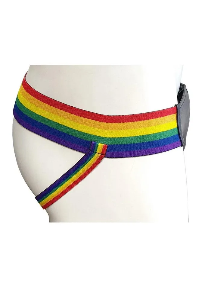 Rouge Leather Jock with Pride Stripes Rouge Restraints