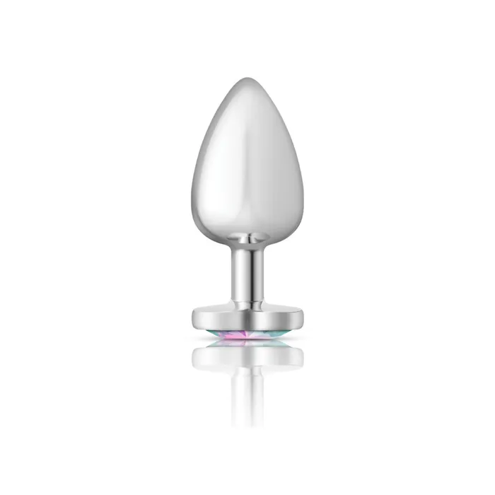 Cheeky CharmsSilver Metal Butt Plug HeartClearLarge Viben Anal Cheeky CharmsSilver Metal Butt Plug HeartClearLarge Viben Anal