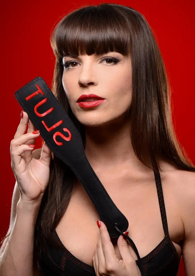 Male Sex Toys Master Series Crimson Tied Slut Steel Enforced Spanking Paddle Master Series Crimson Tied